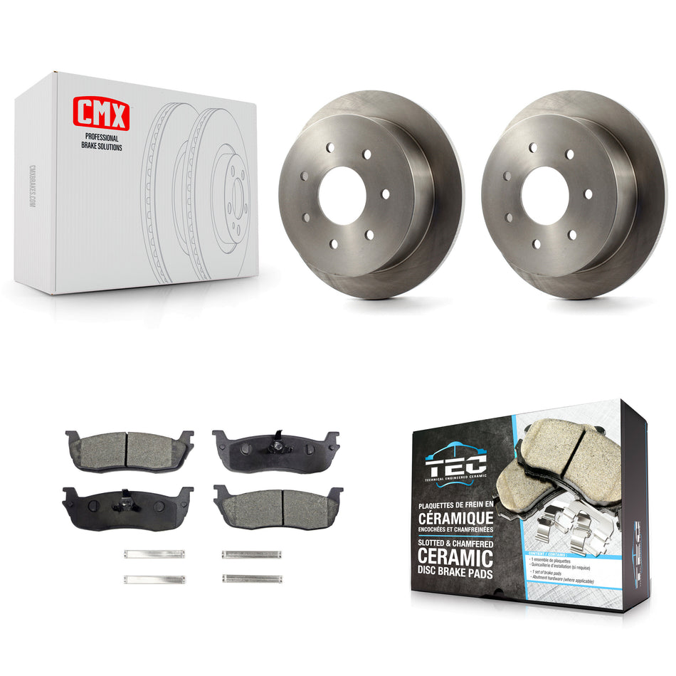 Rear Disc Brake Rotors And Ceramic Pads Kit For Ford F-150 F-250 HD K8T-101701