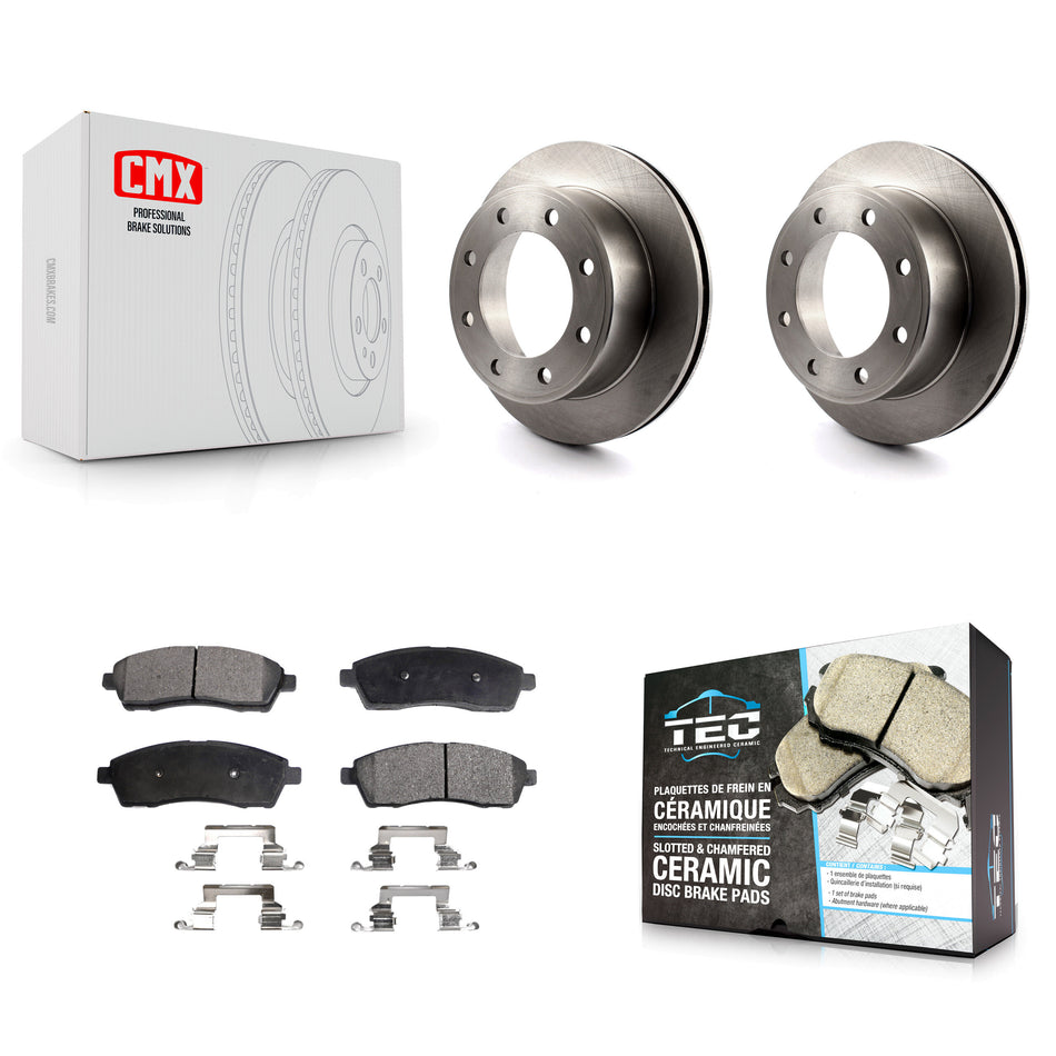 Rear Disc Brake Rotors And Ceramic Pads Kit For Ford F-250 Super Duty F-350 Excursion K8T-101706