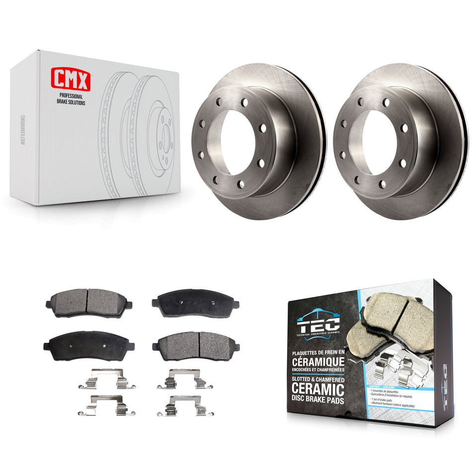 Rear Disc Brake Rotors And Ceramic Pads Kit For Ford F-250 Super Duty F-350 Excursion K8T-101706