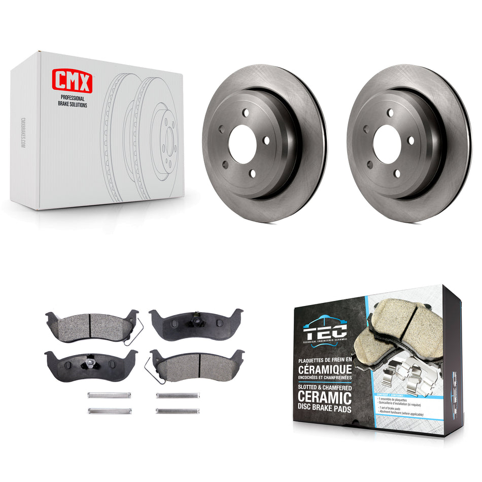 Rear Disc Brake Rotors And Ceramic Pads Kit For Ford Crown Victoria Mercury Grand Marquis Marauder K8T-101718