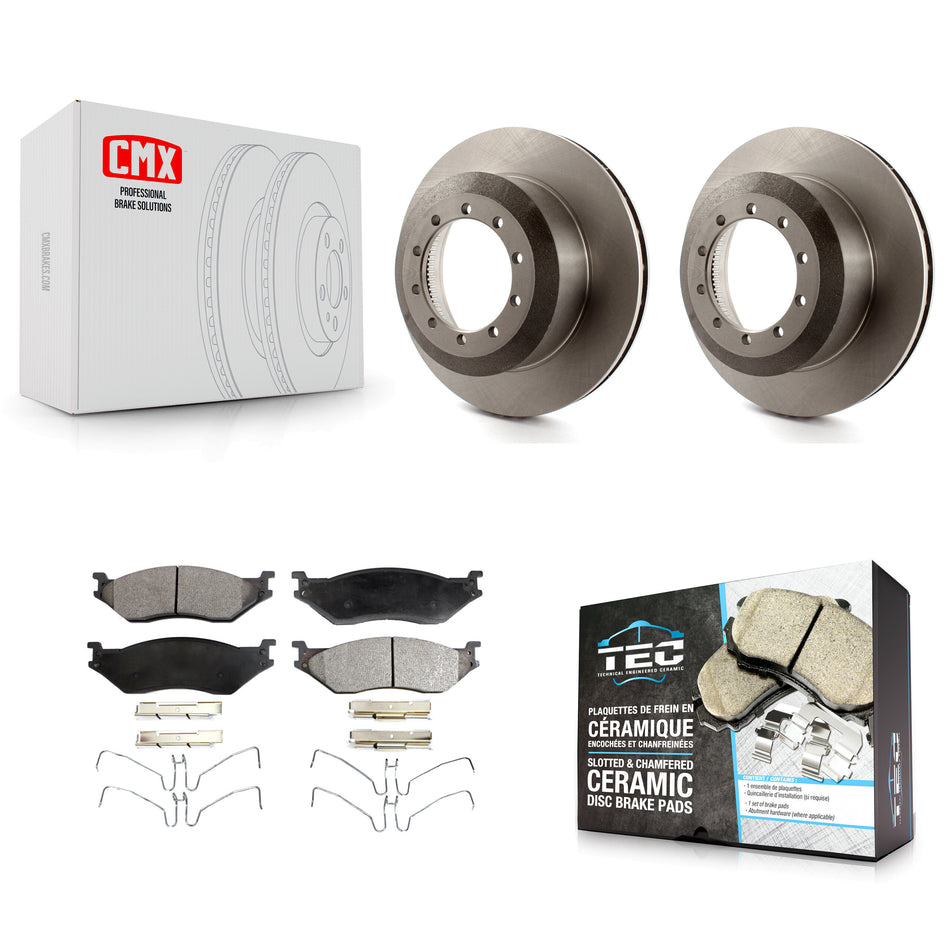 Rear Disc Brake Rotors And Ceramic Pads Kit For Ford F59 F-550 Super Duty F-450 F-53 Motorhome Chassis F-59 Commercial Stripped K8T-101723