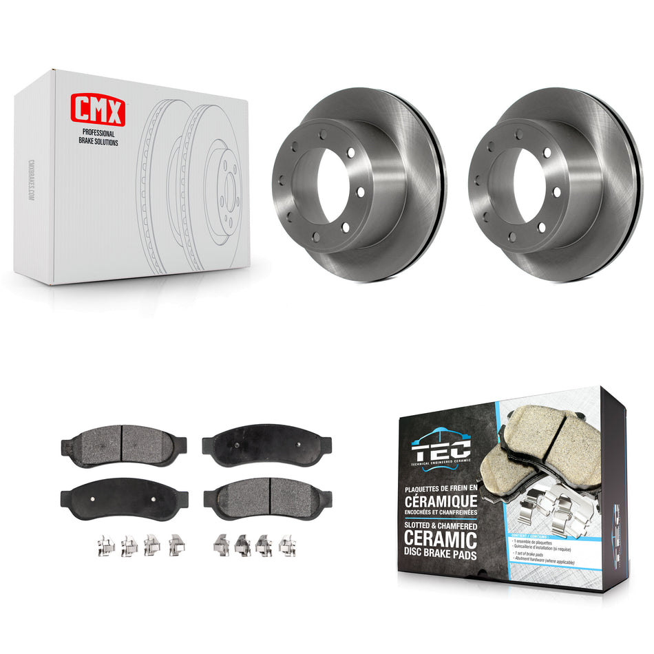 Rear Disc Brake Rotors And Ceramic Pads Kit For Ford F-250 Super Duty F-350 K8T-101737