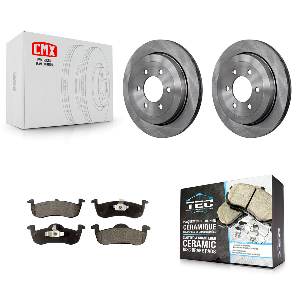 Rear Disc Brake Rotors And Ceramic Pads Kit For 2007-2017 Ford Expedition Lincoln Navigator K8T-101738