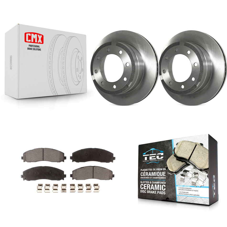 Rear Disc Brake Rotors And Ceramic Pads Kit For Ford F-250 Super Duty F-350 K8T-101755