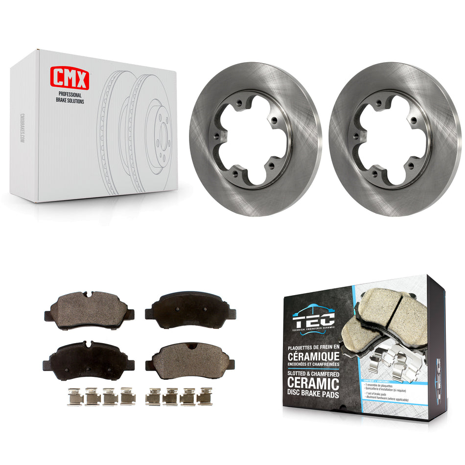 Rear Disc Brake Rotors And Ceramic Pads Kit For Ford Transit-250 Transit-350 Transit-150 HD With 5 Lug Wheels K8T-101758