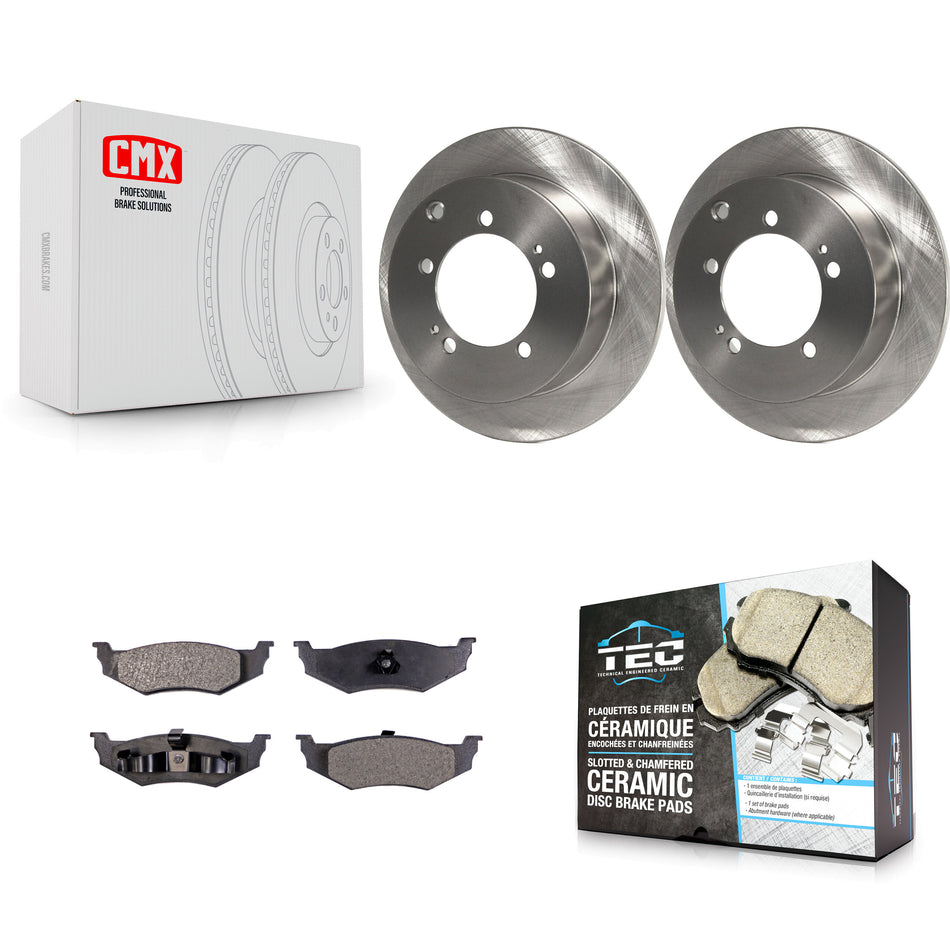 Rear Disc Brake Rotors And Ceramic Pads Kit For 2000 Dodge Stratus With 14" Factory Wheels K8T-101765