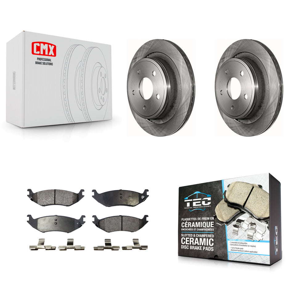 Rear Disc Brake Rotors And Ceramic Pads Kit For Dodge Ram 1500 K8T-101769