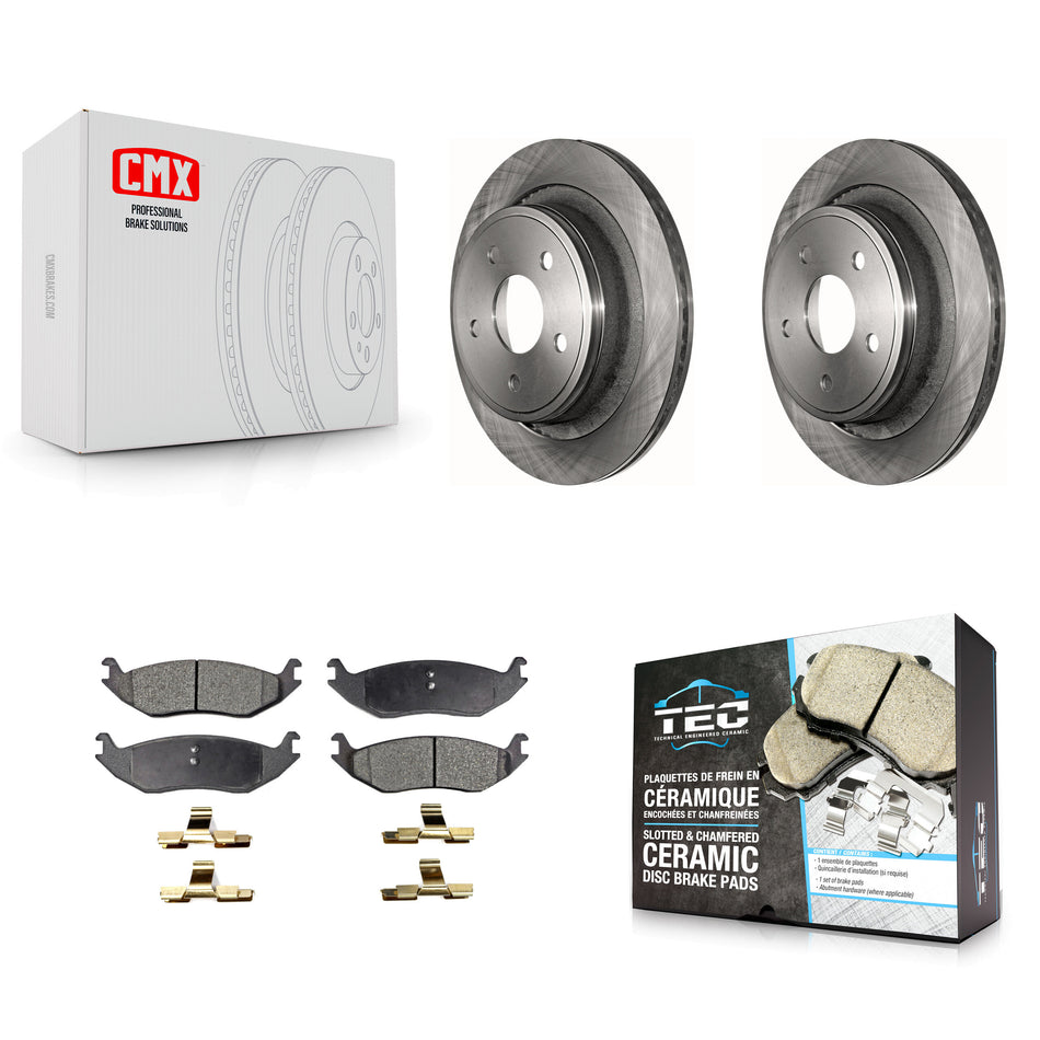 Rear Disc Brake Rotors And Ceramic Pads Kit For Ram 1500 Dodge Durango Classic Chrysler Aspen K8T-101770