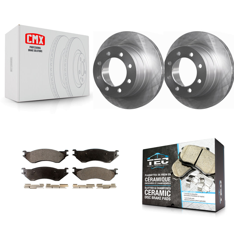 Rear Disc Brake Rotors And Ceramic Pads Kit For Dodge Ram 2500 1500 3500 K8T-101773