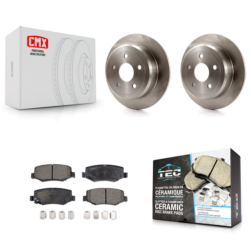 Rear Disc Brake Rotors And Ceramic Pads Kit For Jeep Wrangler JK K8T-101787