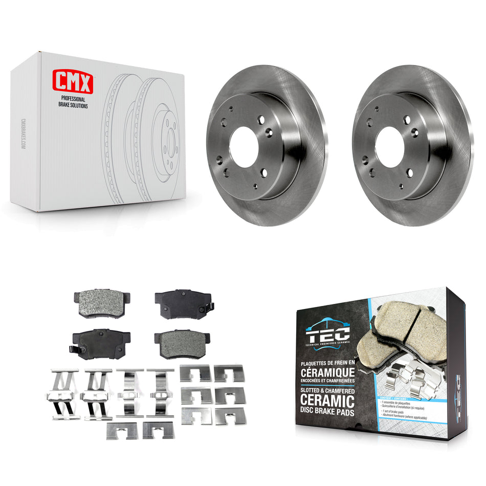 Rear Disc Brake Rotors And Ceramic Pads Kit For Honda Accord Acura CL K8T-101818