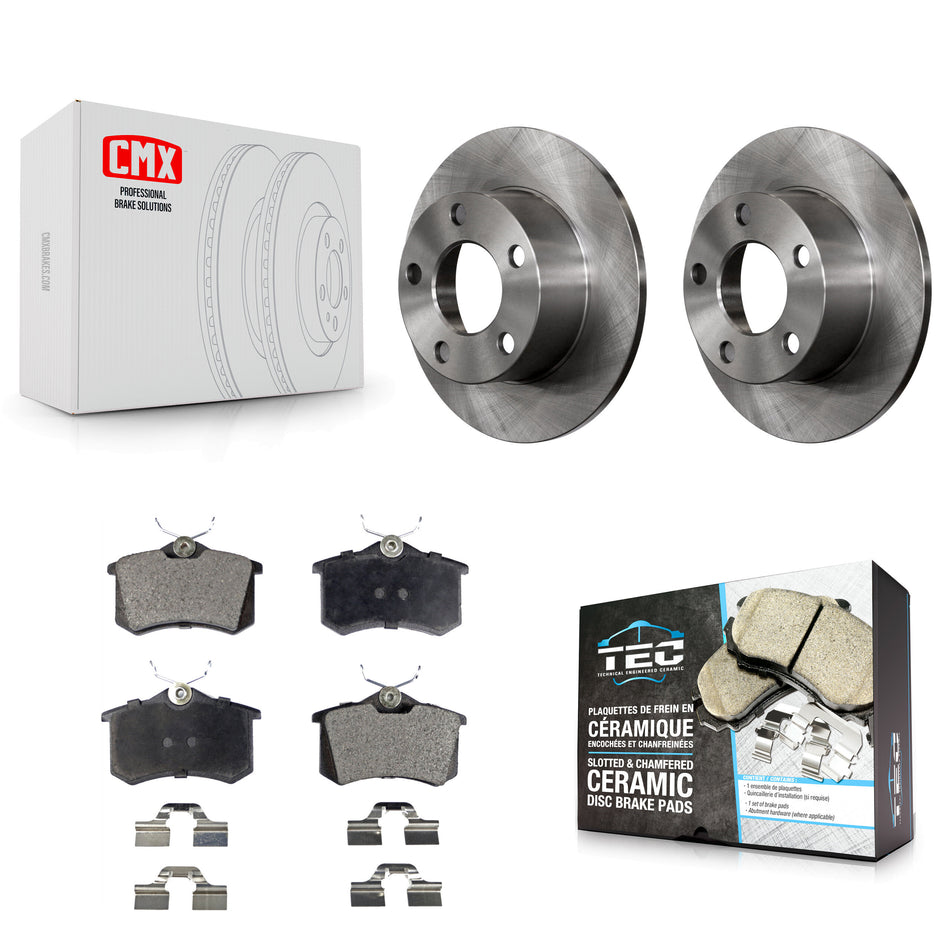 Rear Disc Brake Rotors And Ceramic Pads Kit For Volkswagen Passat Audi A6 K8T-101822