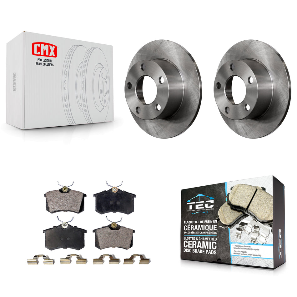 Rear Disc Brake Rotors And Ceramic Pads Kit For Volkswagen Passat Audi A6 K8T-101823