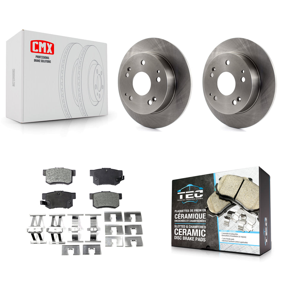 Rear Disc Brake Rotors And Ceramic Pads Kit For Honda Accord Civic Acura RSX Integra K8T-101835