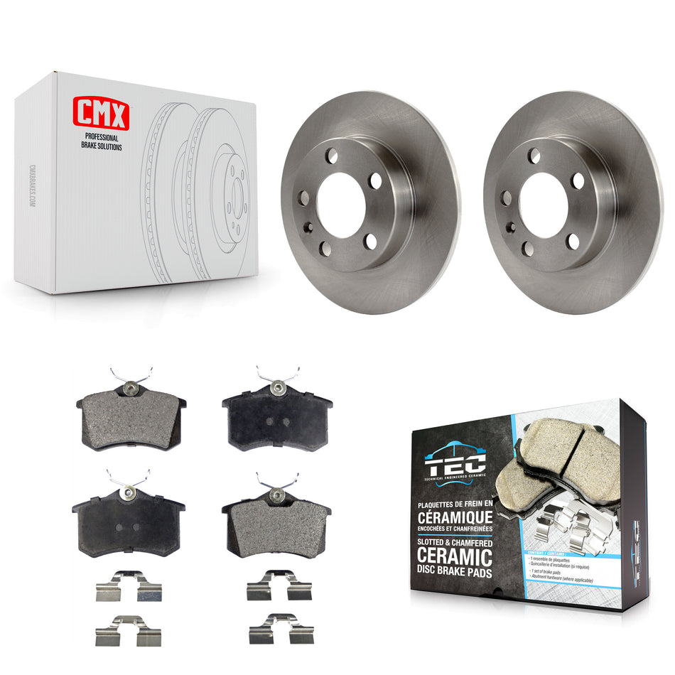 Rear Disc Brake Rotors And Ceramic Pads Kit For 2007-2010 Volkswagen Beetle K8T-101841