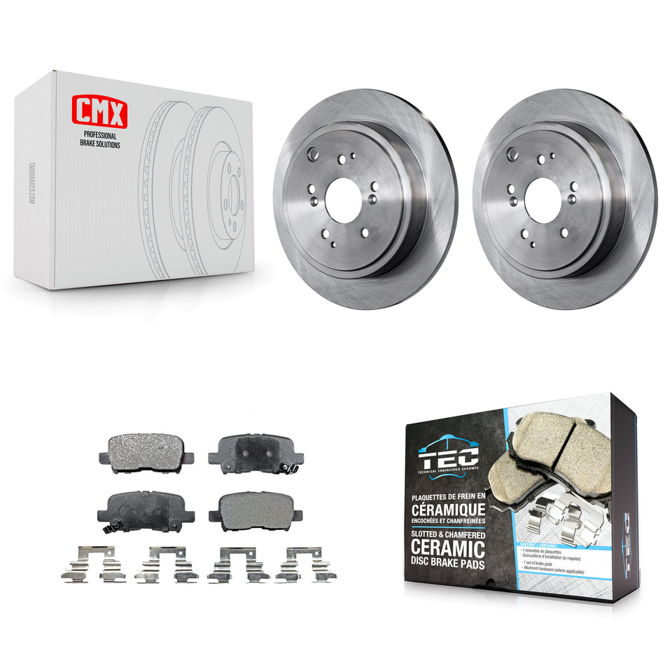 Rear Disc Brake Rotors And Ceramic Pads Kit For Honda Pilot Acura MDX K8T-101863