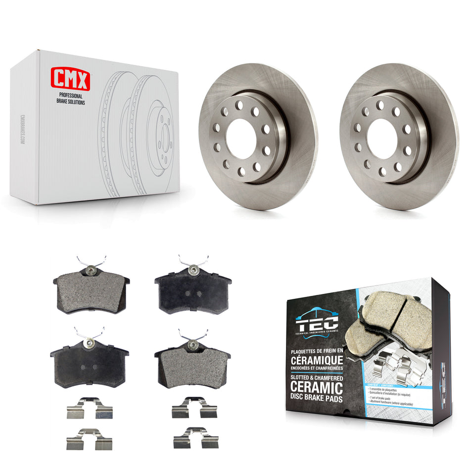 Rear Disc Brake Rotors And Ceramic Pads Kit For Audi A4 Quattro With 255mm Diameter Rotor K8T-101879