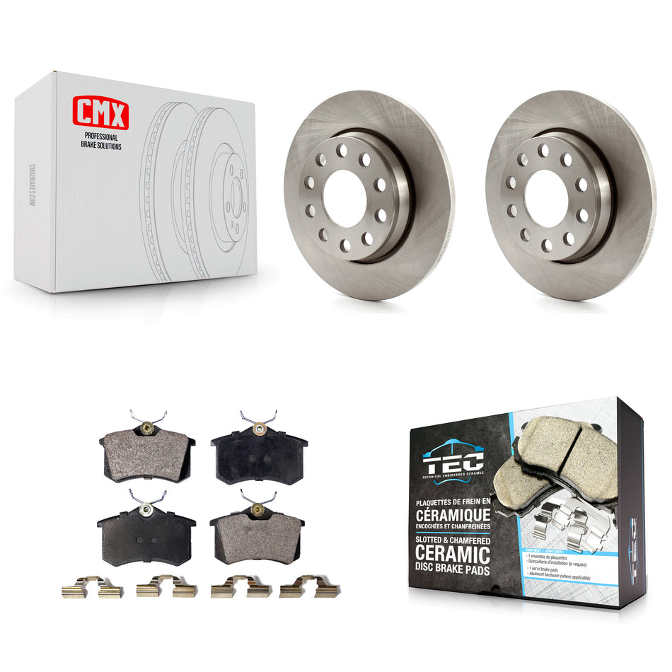 Rear Disc Brake Rotors And Ceramic Pads Kit For Audi A4 Quattro With 255mm Diameter Rotor K8T-101880