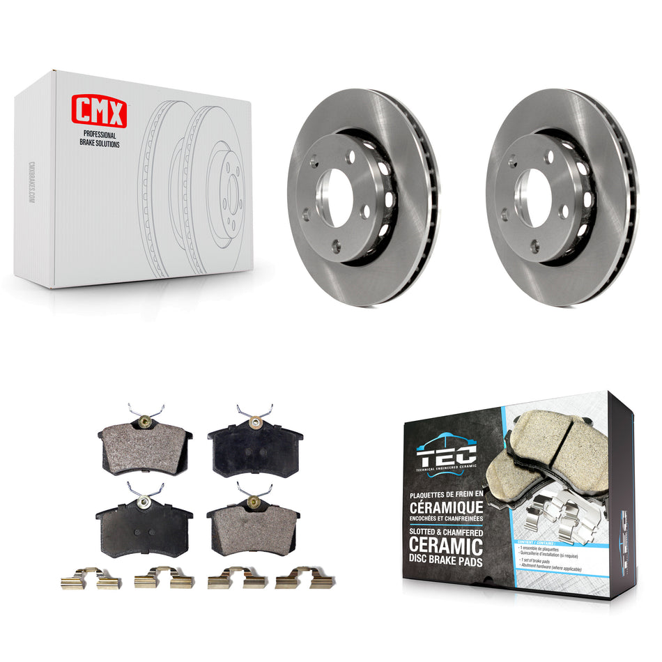Rear Disc Brake Rotors And Ceramic Pads Kit For 2000-2001 Audi S4 K8T-101882
