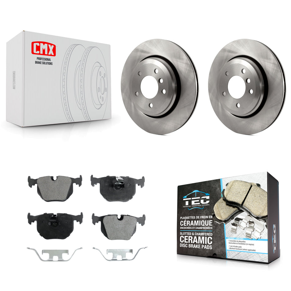 Rear Disc Brake Rotors And Ceramic Pads Kit For BMW 330Ci 330i 330xi K8T-101884