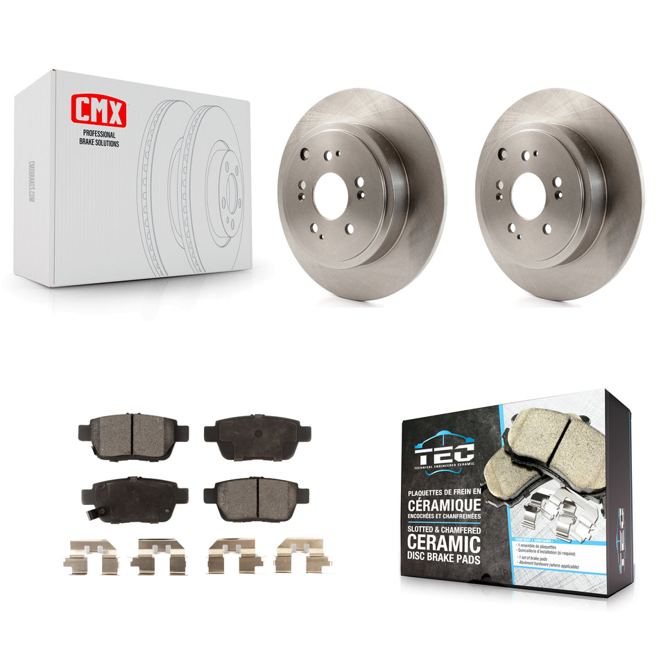 Rear Disc Brake Rotors And Ceramic Pads Kit For 2006-2014 Honda Ridgeline K8T-101931