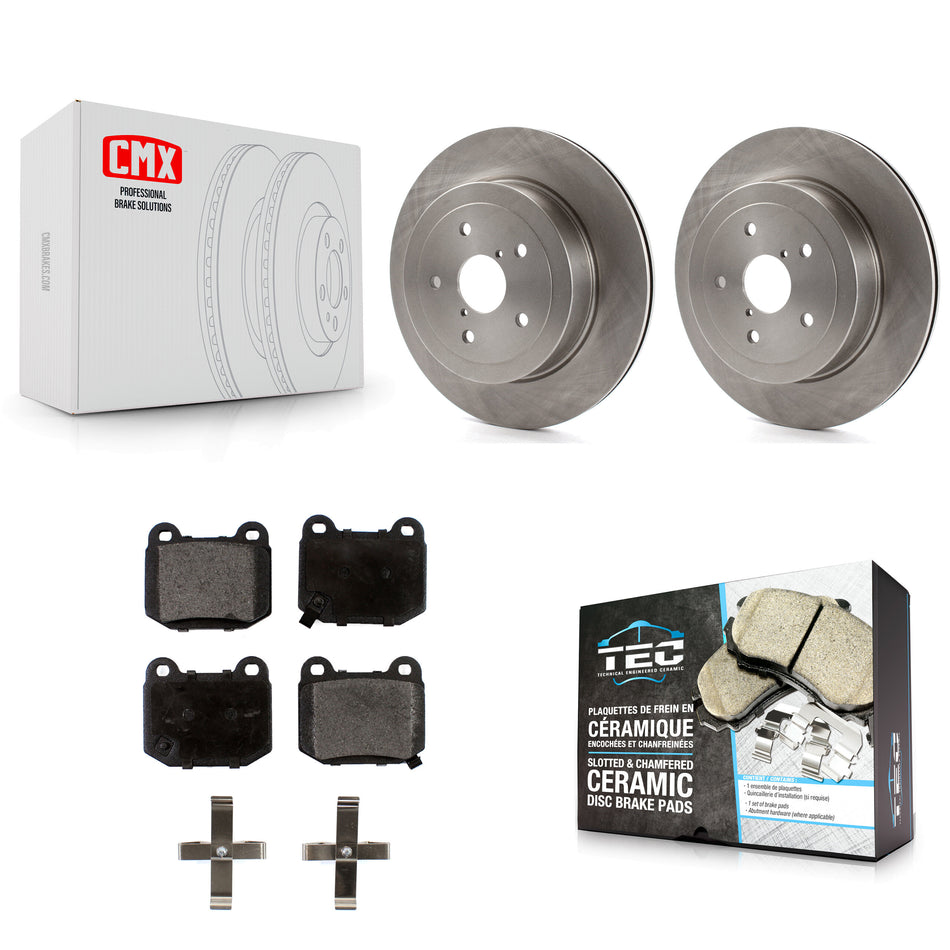 Rear Disc Brake Rotors And Ceramic Pads Kit For Subaru Impreza K8T-101934