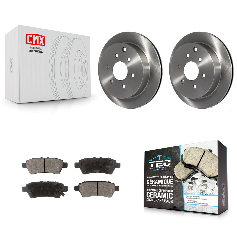 Rear Disc Brake Rotors And Ceramic Pads Kit For 2006-2007 Nissan Xterra K8T-101936