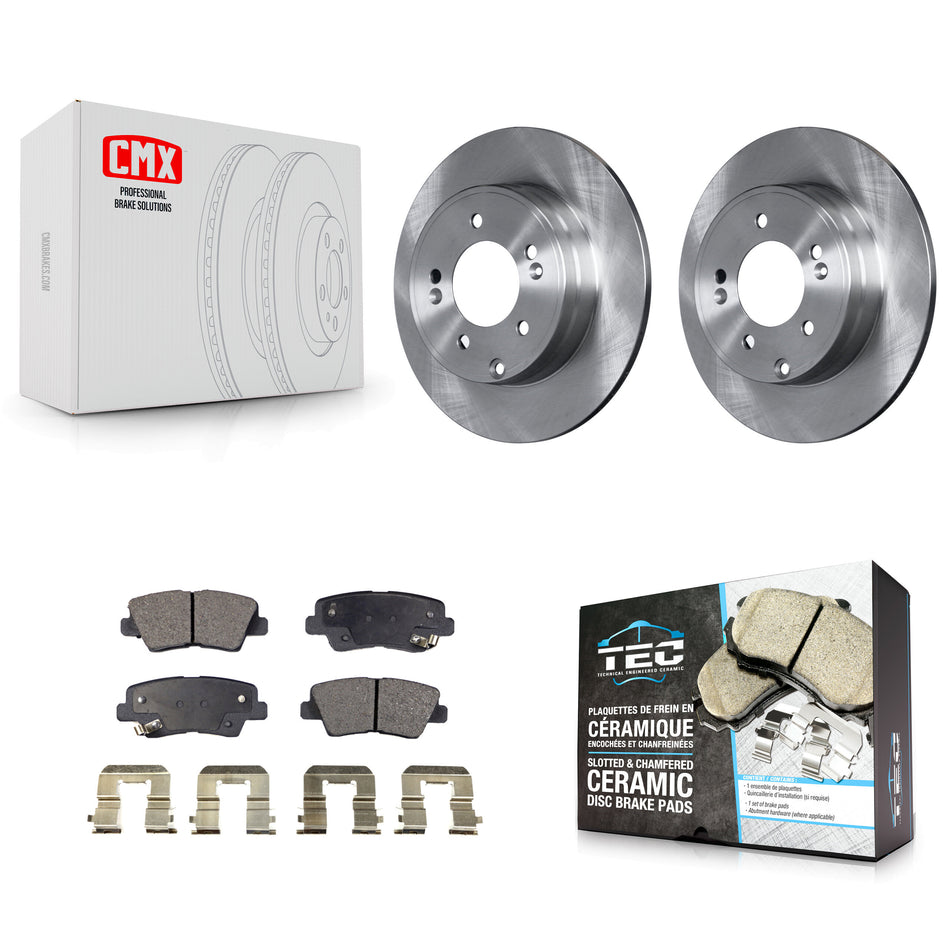 Rear Disc Brake Rotors And Ceramic Pads Kit For Hyundai Sonata Kia Optima Azera K8T-101948