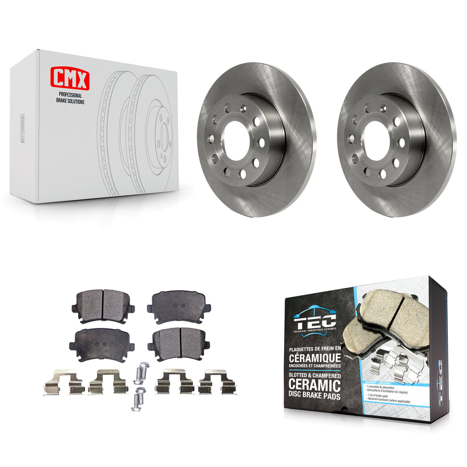 Rear Disc Brake Rotors And Ceramic Pads Kit For Volkswagen Jetta Rabbit Audi A3 Quattro K8T-101950