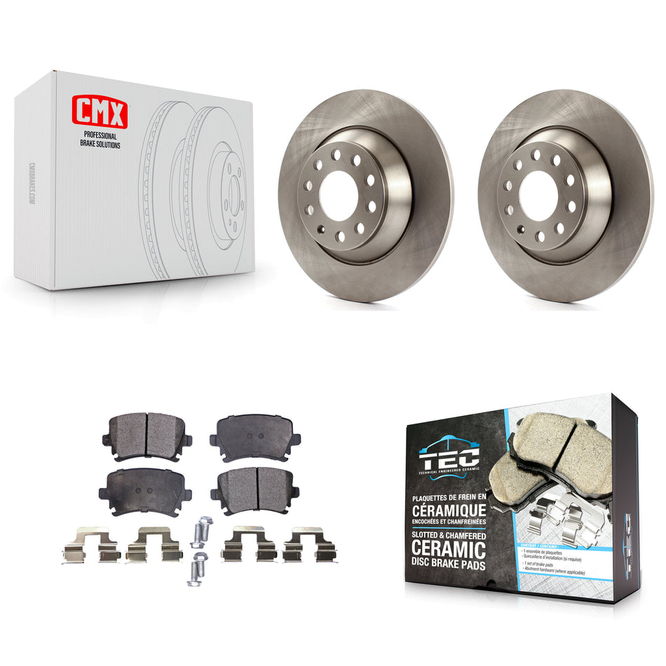 Rear Disc Brake Rotors And Ceramic Pads Kit For Audi A6 Quattro With 302mm Diameter Rotor K8T-101958