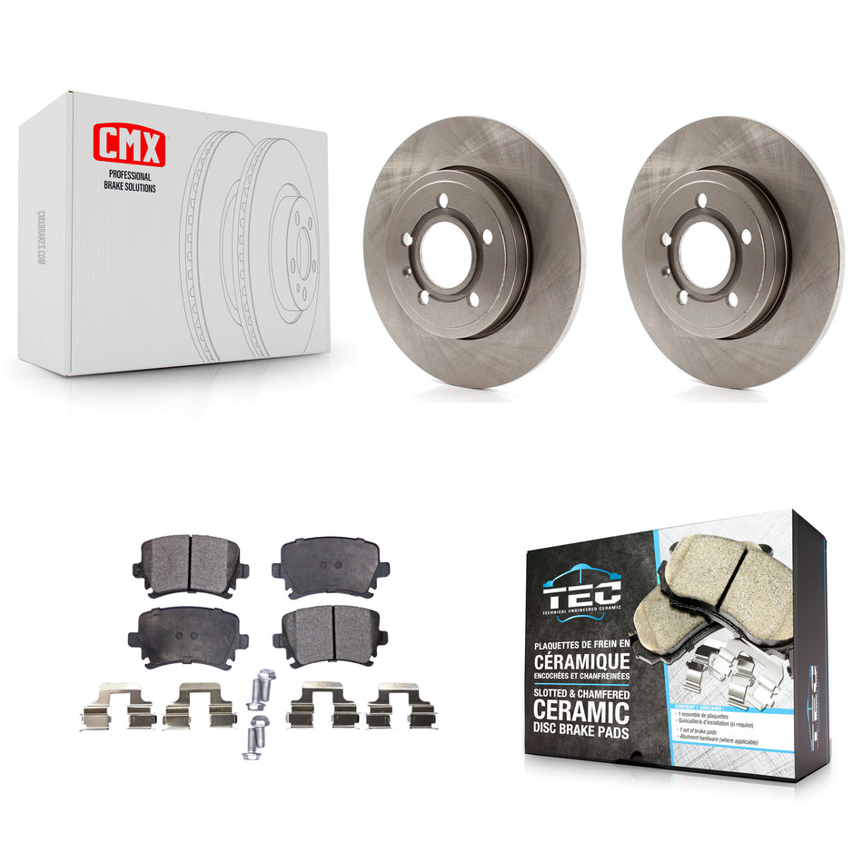Rear Disc Brake Rotors And Ceramic Pads Kit For Audi A4 Quattro K8T-101960