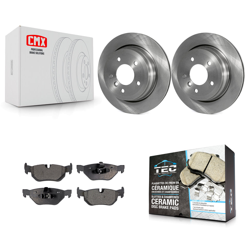 Rear Disc Brake Rotors And Ceramic Pads Kit For BMW 328i xDrive X1 328xi 325xi K8T-101973