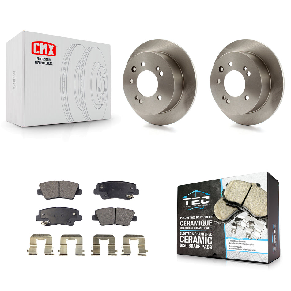 Rear Disc Brake Rotors And Ceramic Pads Kit For 2010 Hyundai Elantra Sedan From 03 23 10 K8T-101975