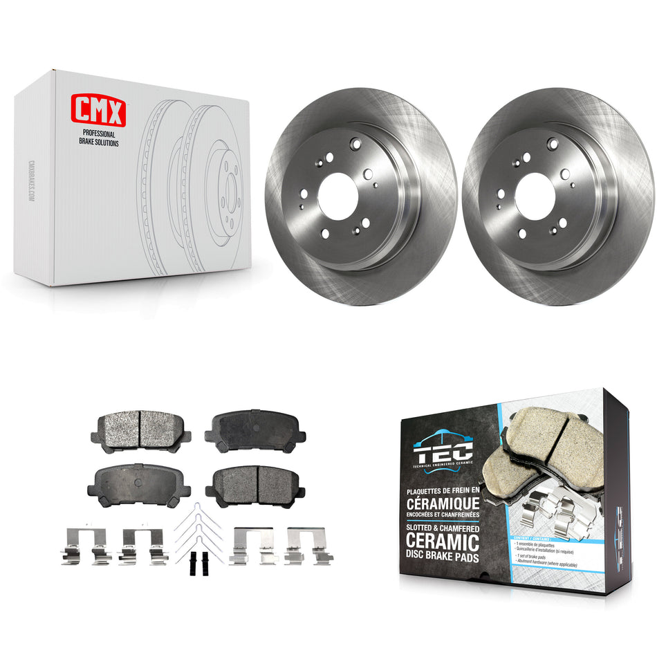 Rear Disc Brake Rotors And Ceramic Pads Kit For Honda Odyssey Pilot Acura MDX ZDX K8T-101983
