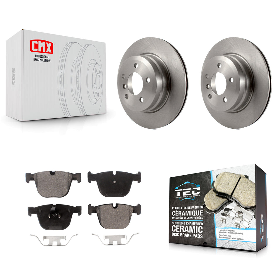 Rear Disc Brake Rotors And Ceramic Pads Kit For 2009 BMW X6 xDrive35i From 10 08 K8T-101992