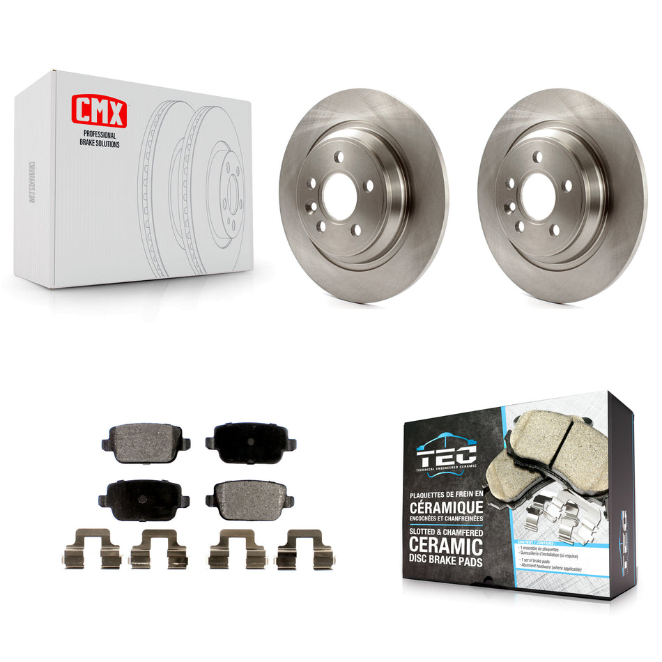 Rear Disc Brake Rotors And Ceramic Pads Kit For 2008-2011 Volvo S80 FWD With Electric Parking K8T-102000
