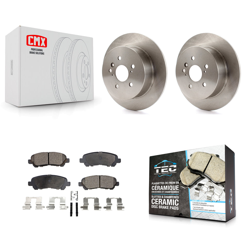Rear Disc Brake Rotors And Ceramic Pads Kit For 2008-2013 Toyota Highlander K8T-102003