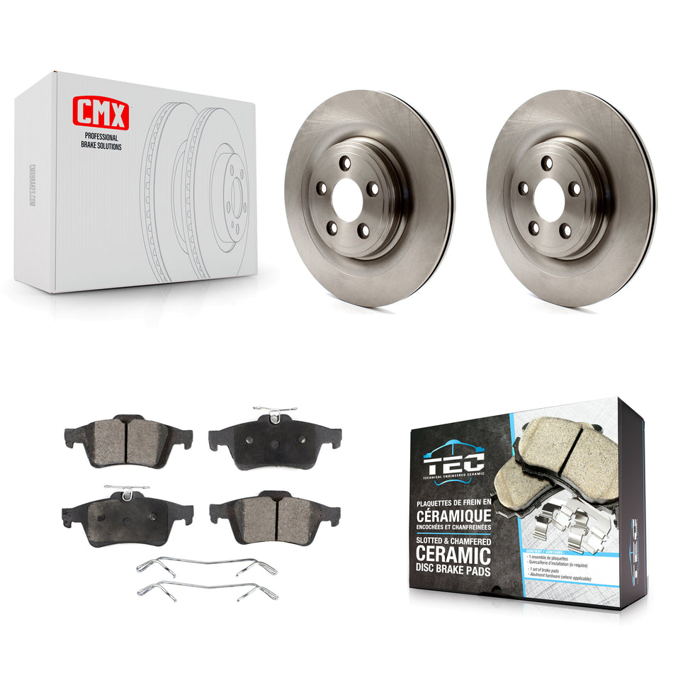 Rear Disc Brake Rotors And Ceramic Pads Kit For Jaguar XF XJ XK S-Type XJ8 Vanden Plas XKR XJR Super V8 K8T-102009