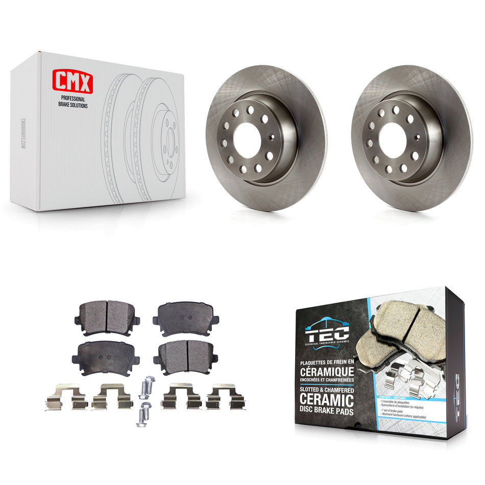 Rear Disc Brake Rotors And Ceramic Pads Kit For Volkswagen Jetta Passat GTI Eos Audi A3 Quattro Golf K8T-102015