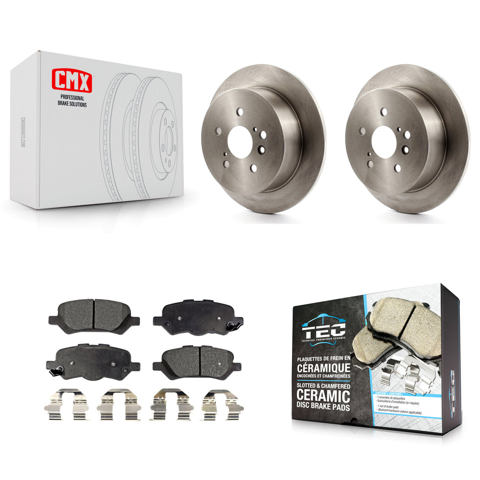 Rear Disc Brake Rotors And Ceramic Pads Kit For 2009-2016 Toyota Venza K8T-102024