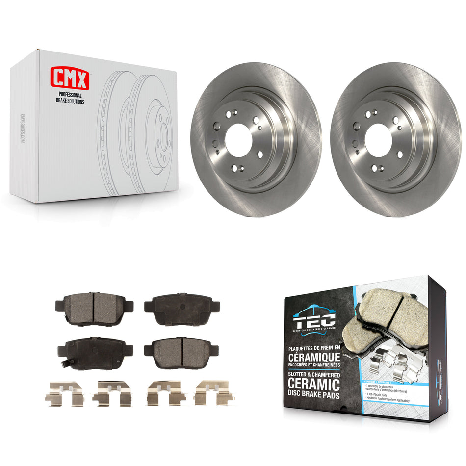 Rear Disc Brake Rotors And Ceramic Pads Kit For 2009-2014 Acura TL K8T-102027