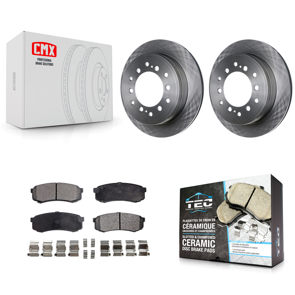 Rear Disc Brake Rotors And Ceramic Pads Kit For Toyota 4Runner Lexus GX460 FJ Cruiser K8T-102035