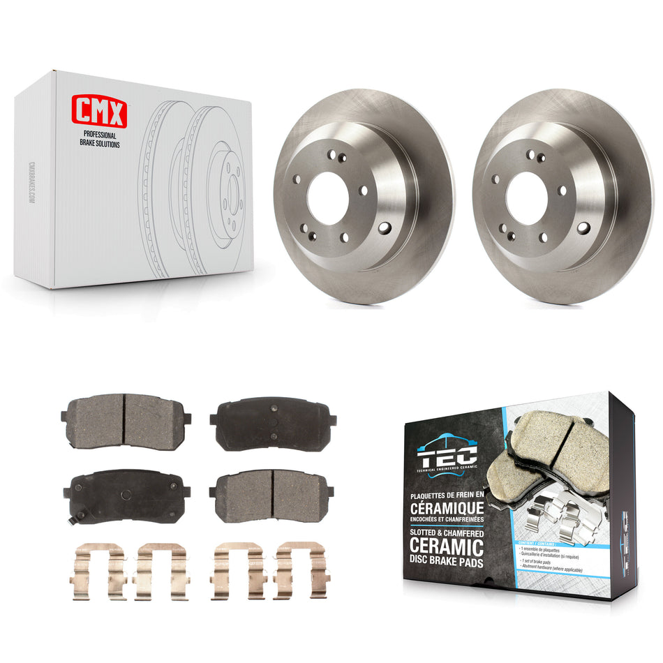 Rear Disc Brake Rotors And Ceramic Pads Kit For 2015-2019 Kia Sedona K8T-102037