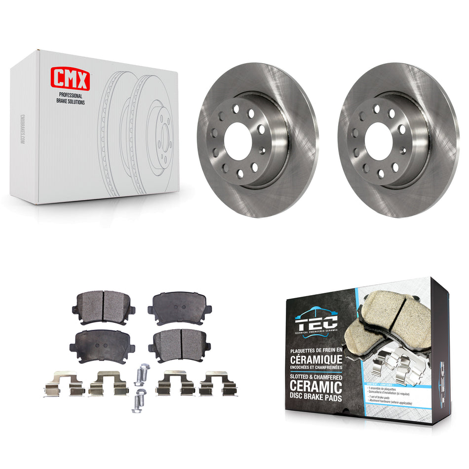 Rear Disc Brake Rotors And Ceramic Pads Kit For Volkswagen GTI K8T-102041