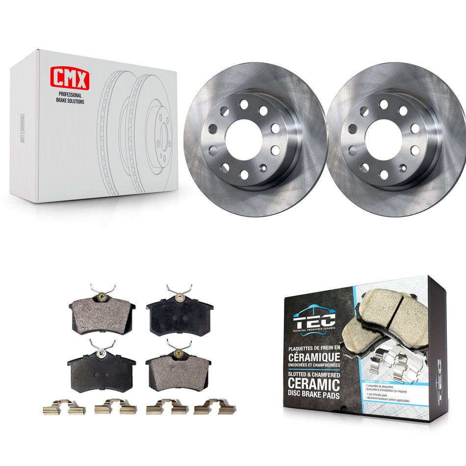 Rear Disc Brake Rotors And Ceramic Pads Kit For Volkswagen Jetta Beetle Golf SportWagen K8T-102049