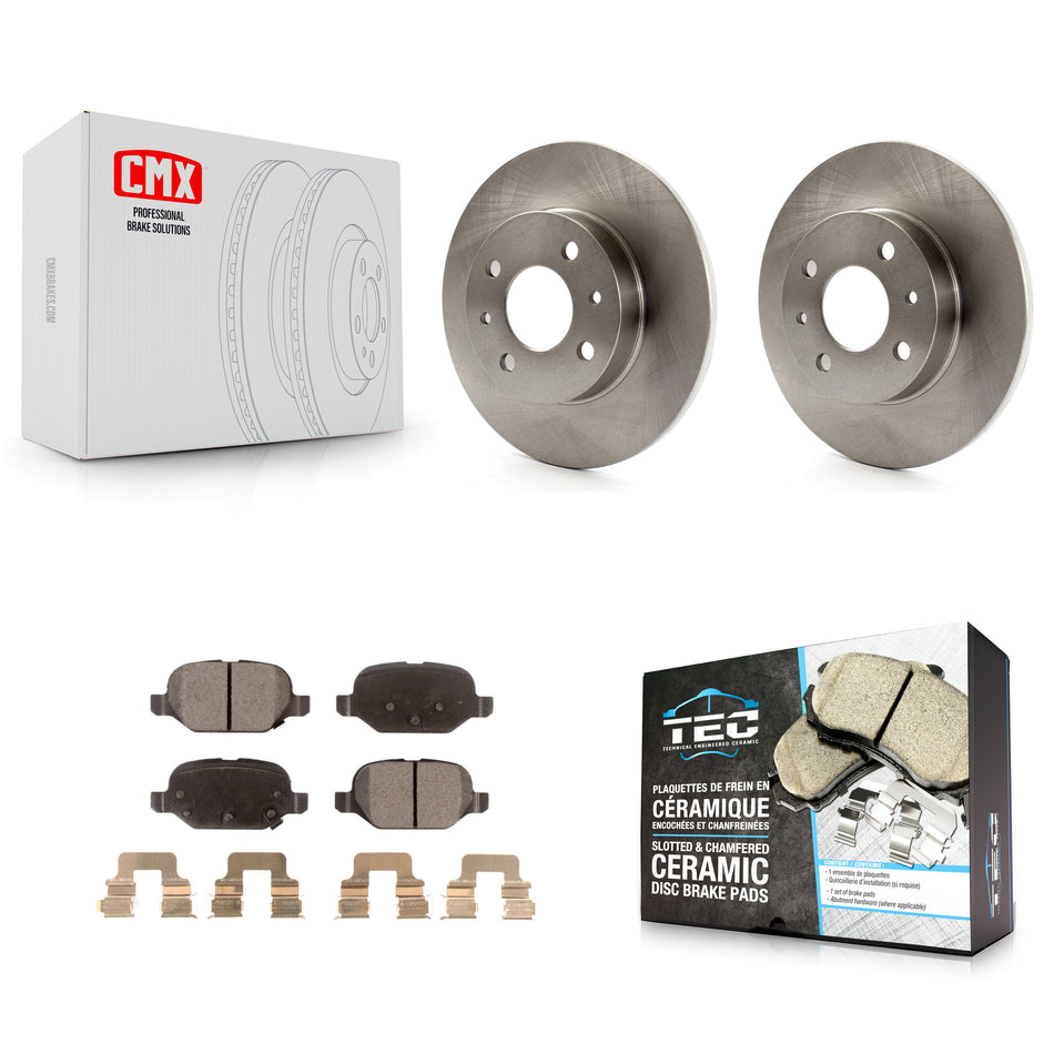 Rear Disc Brake Rotors And Ceramic Pads Kit For Fiat 500 K8T-102058