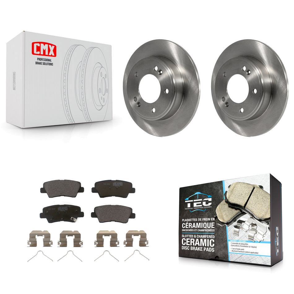 Rear Disc Brake Rotors And Ceramic Pads Kit For Hyundai Elantra Kia Soul Venue K8T-102064