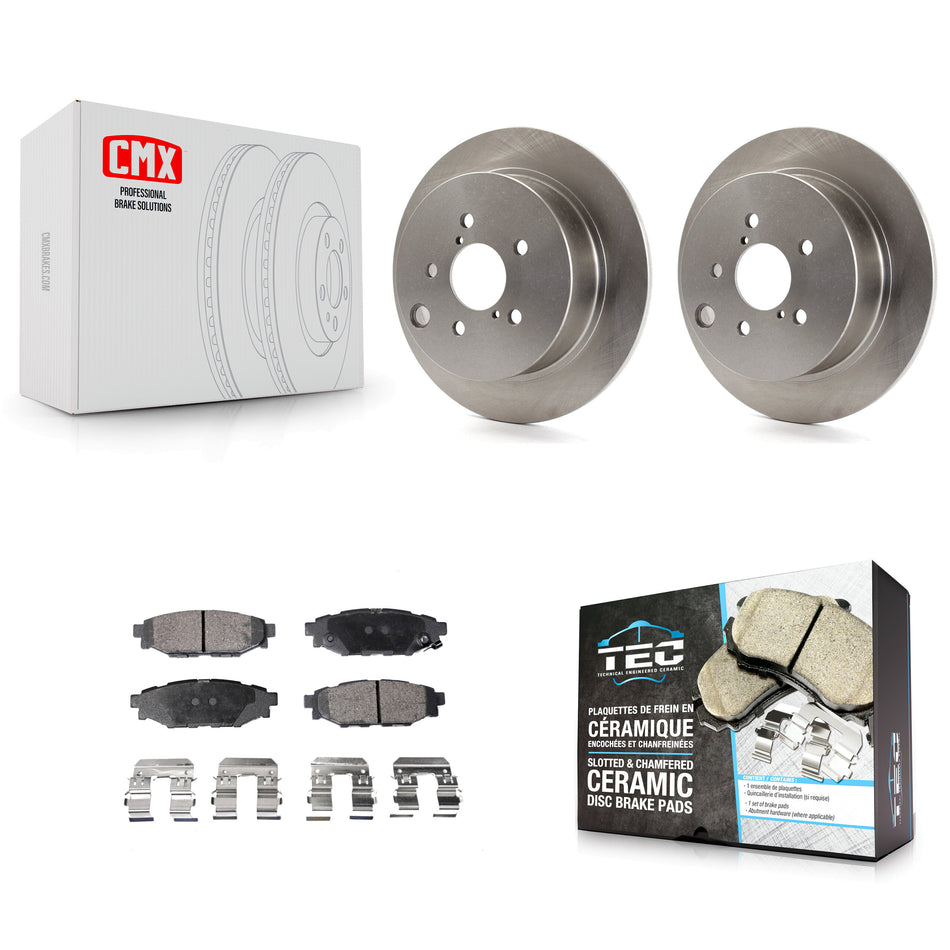 Rear Disc Brake Rotors And Ceramic Pads Kit For Subaru Forester Impreza Crosstrek XV K8T-102066