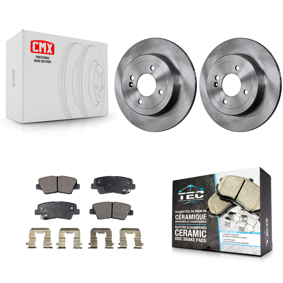Rear Disc Brake Rotors And Ceramic Pads Kit For 2011 Hyundai Accent K8T-102071
