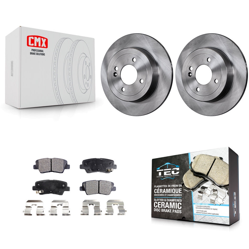 Rear Disc Brake Rotors And Ceramic Pads Kit For Hyundai Accent Kia Rio K8T-102072